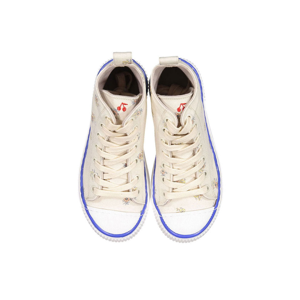 Bonpoint Vanilla Floral Tennis High Top Sneakers