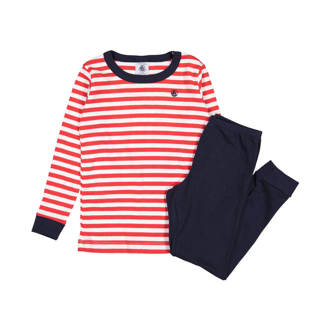 Petit Bateau Red/Navy Long Stripe Top Lounge Set
