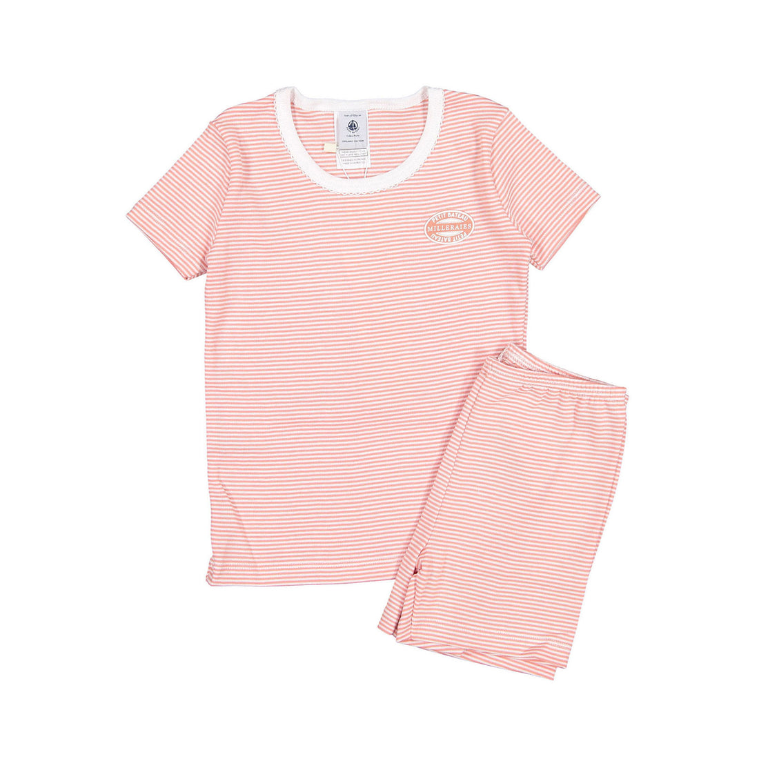Petit Bateau Pink Stripe Short Lounge Set