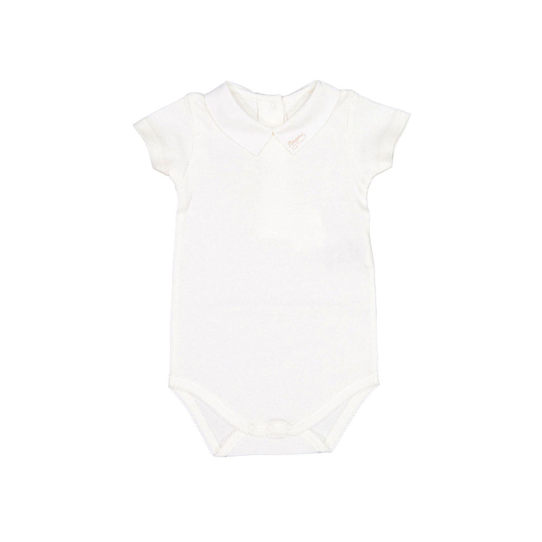 Bonpoint White Collared Bodysuit