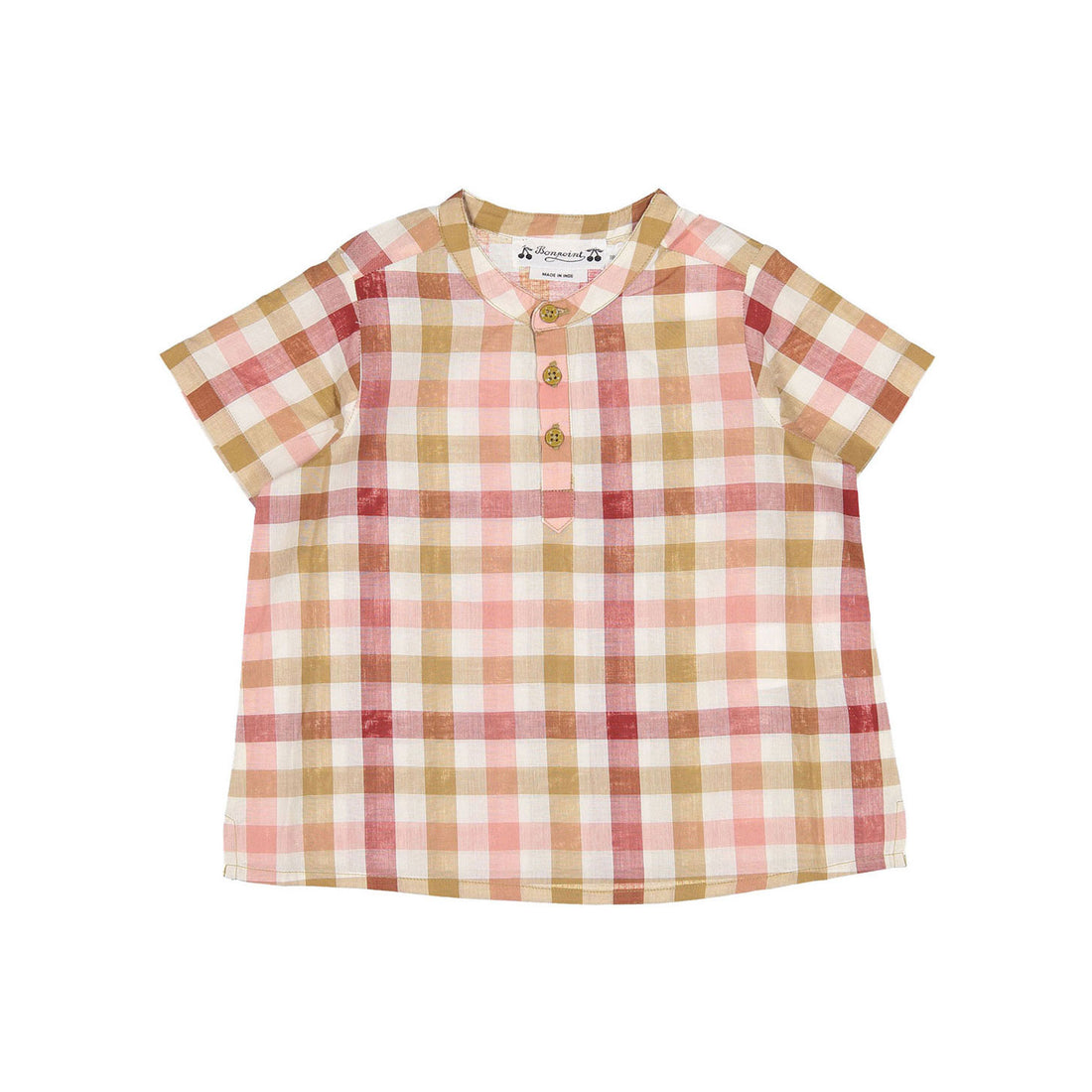 Bonpoint Caramel Check Baby Cesari Tunic