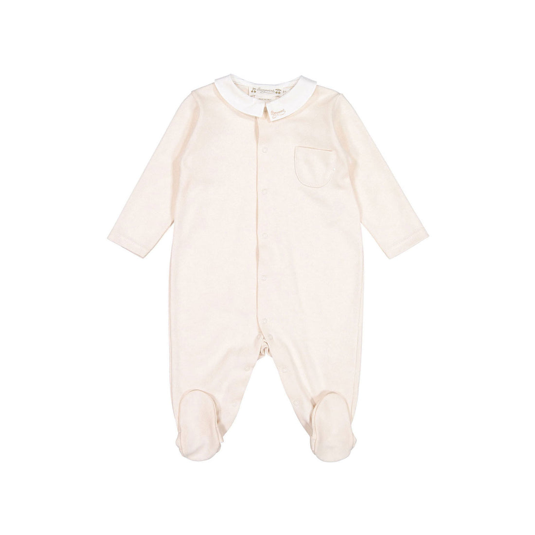 Bonpoint Light Blush Collar Front Snap Footie