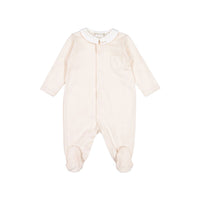 Bonpoint Light Blush Collar Front Snap Footie