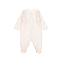 Bonpoint Light Blush Collar Front Snap Footie