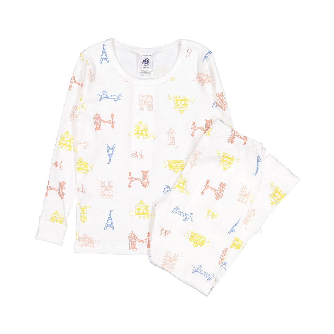 Petit Bateau Paris Print Long Lounge Set