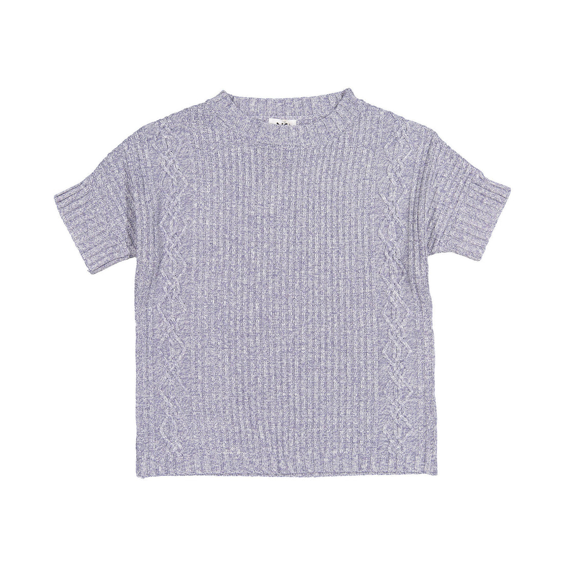 Noma Blue Cable Textured Drawstring Knit Top