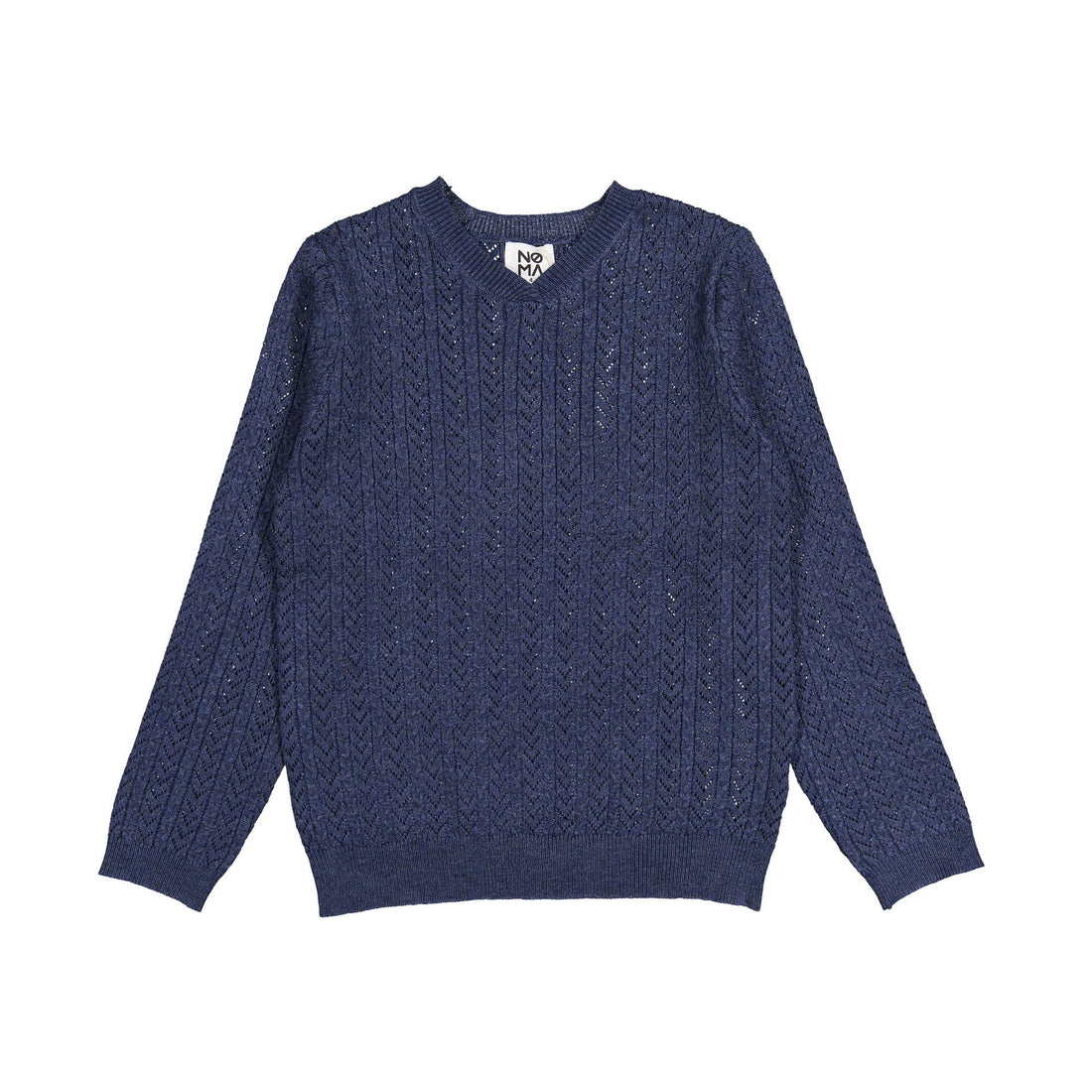 Noma Denim Pointelle Long Sleeve Sweater