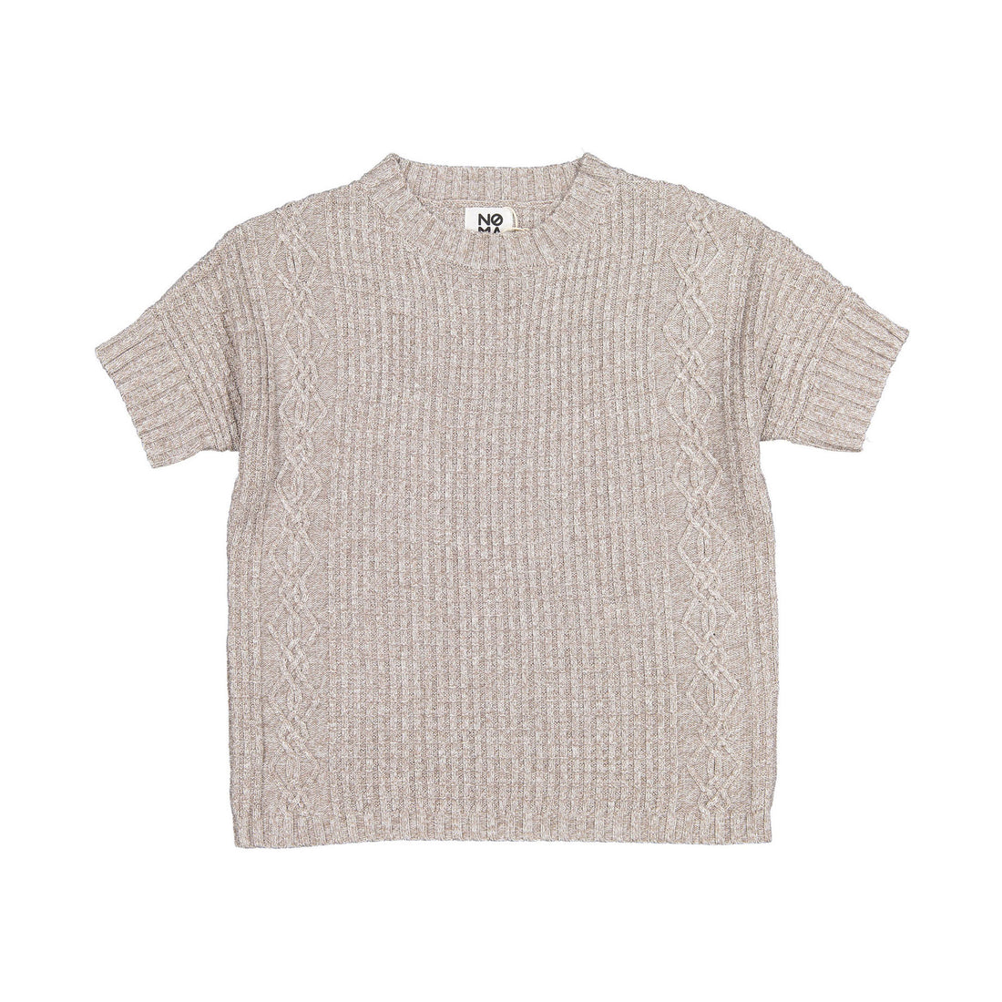 Noma Brown Cable Textured Drawstring Knit Top
