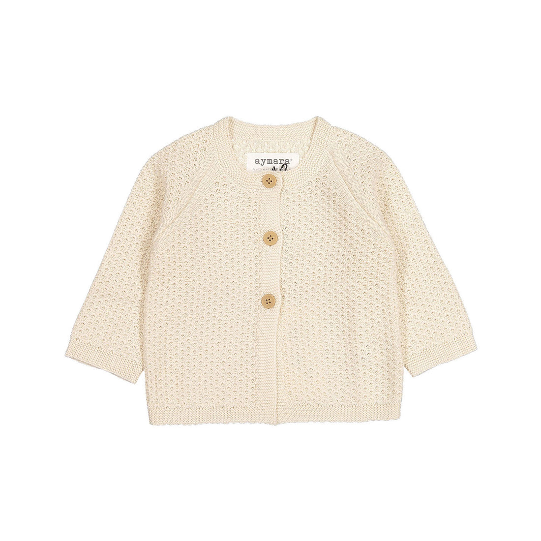 Aymara Ecru Roy Knit Baby Cardigan