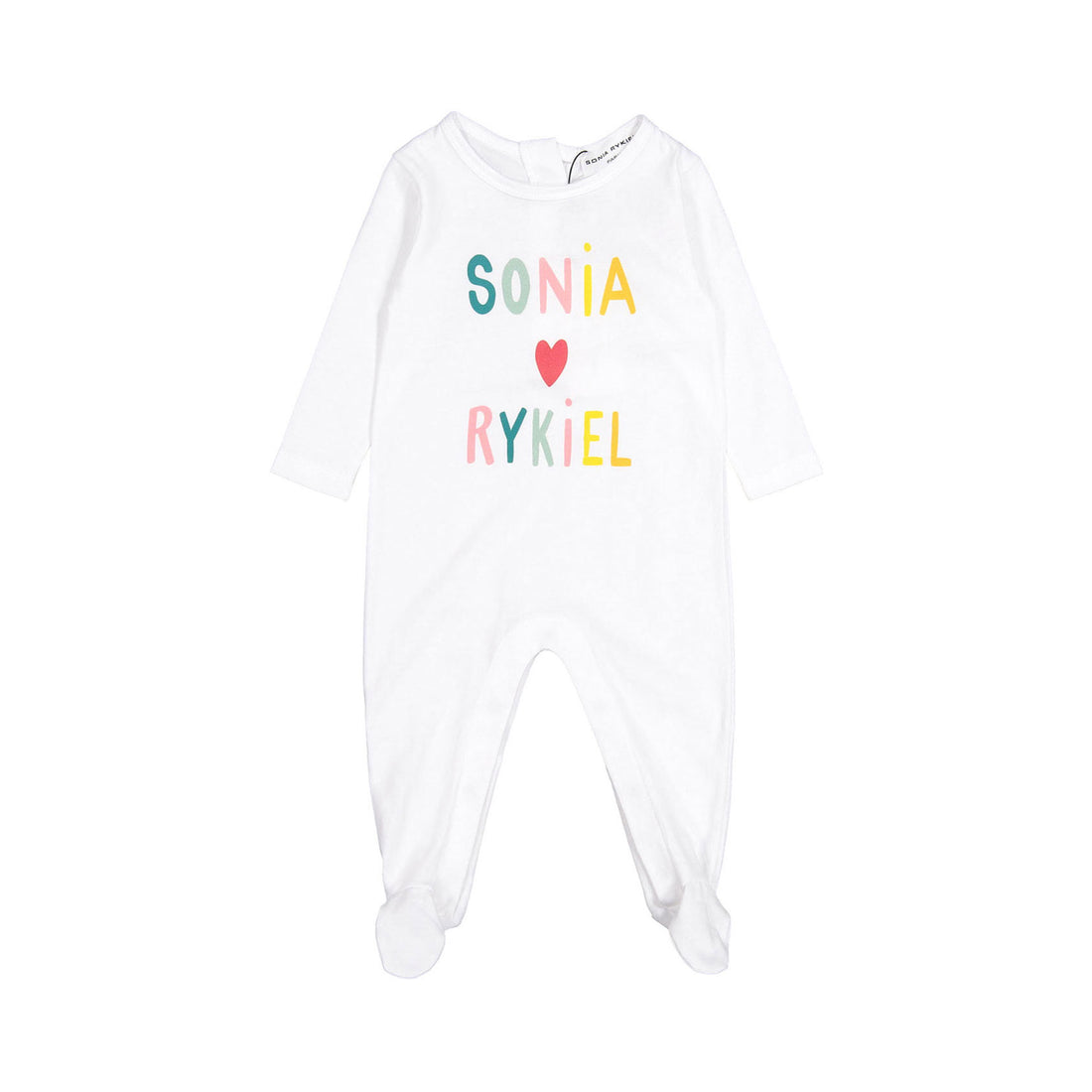 Sonia Rykiel White Marina Logo Footed Onesie