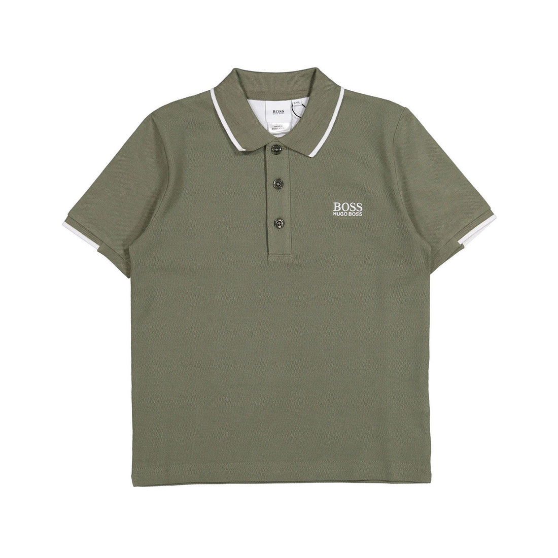 Hugo Boss Green Logo On Chest Polo