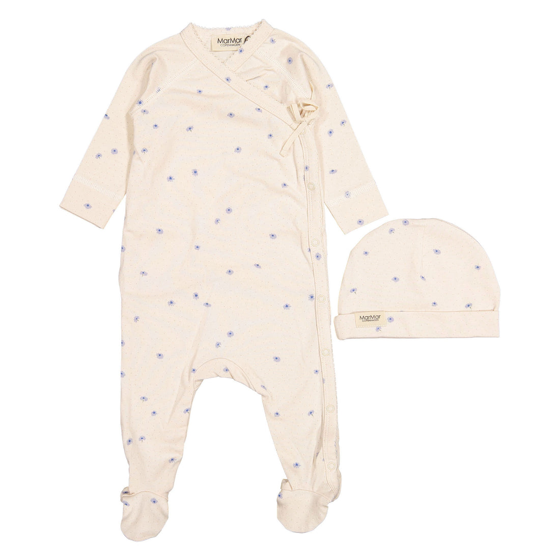 MarMar Copenhagen Little Corn Flower Footie + Hat