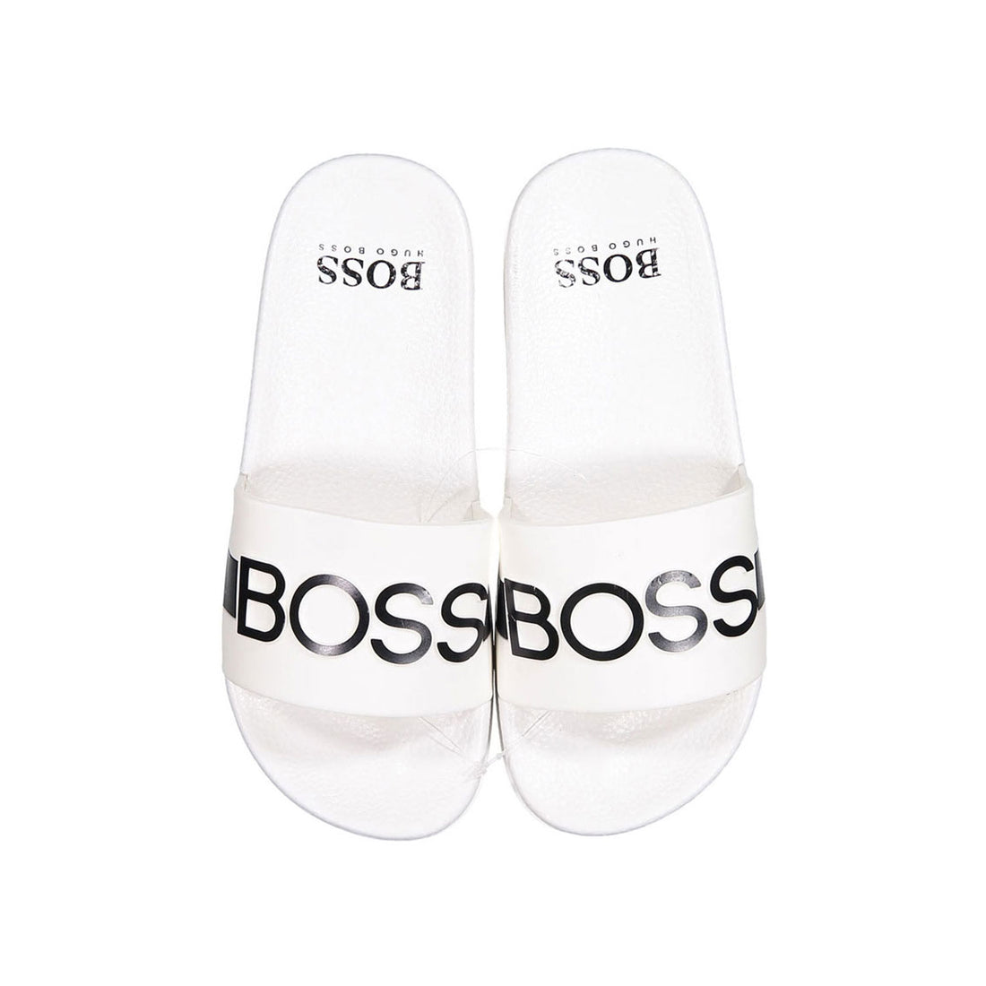 Hugo Boss White Logo Slides