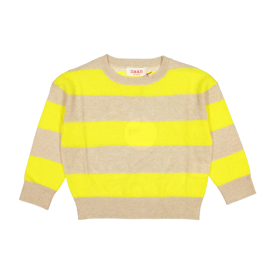 Maan Lemon Colorblock Merino Knit Tango Sweater