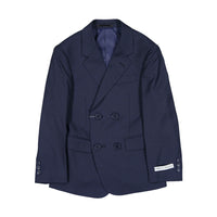 Boys and Arrows Navy Small Grid Double Breasted Suit