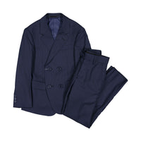 Boys and Arrows Navy Small Grid Double Breasted Suit