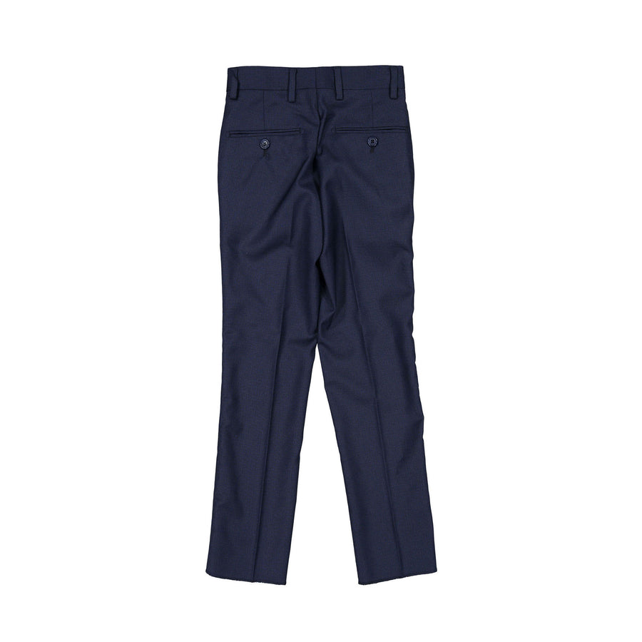 Boys and Arrows Navy Small Grid Double Breasted Suit