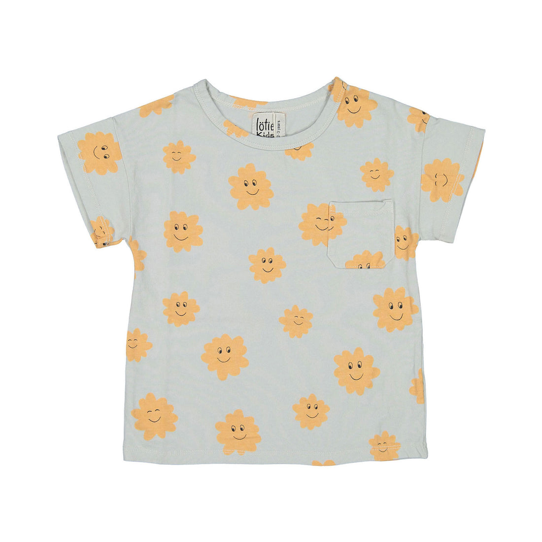 LotieKids Light Grey Smiley Clouds Tshirt