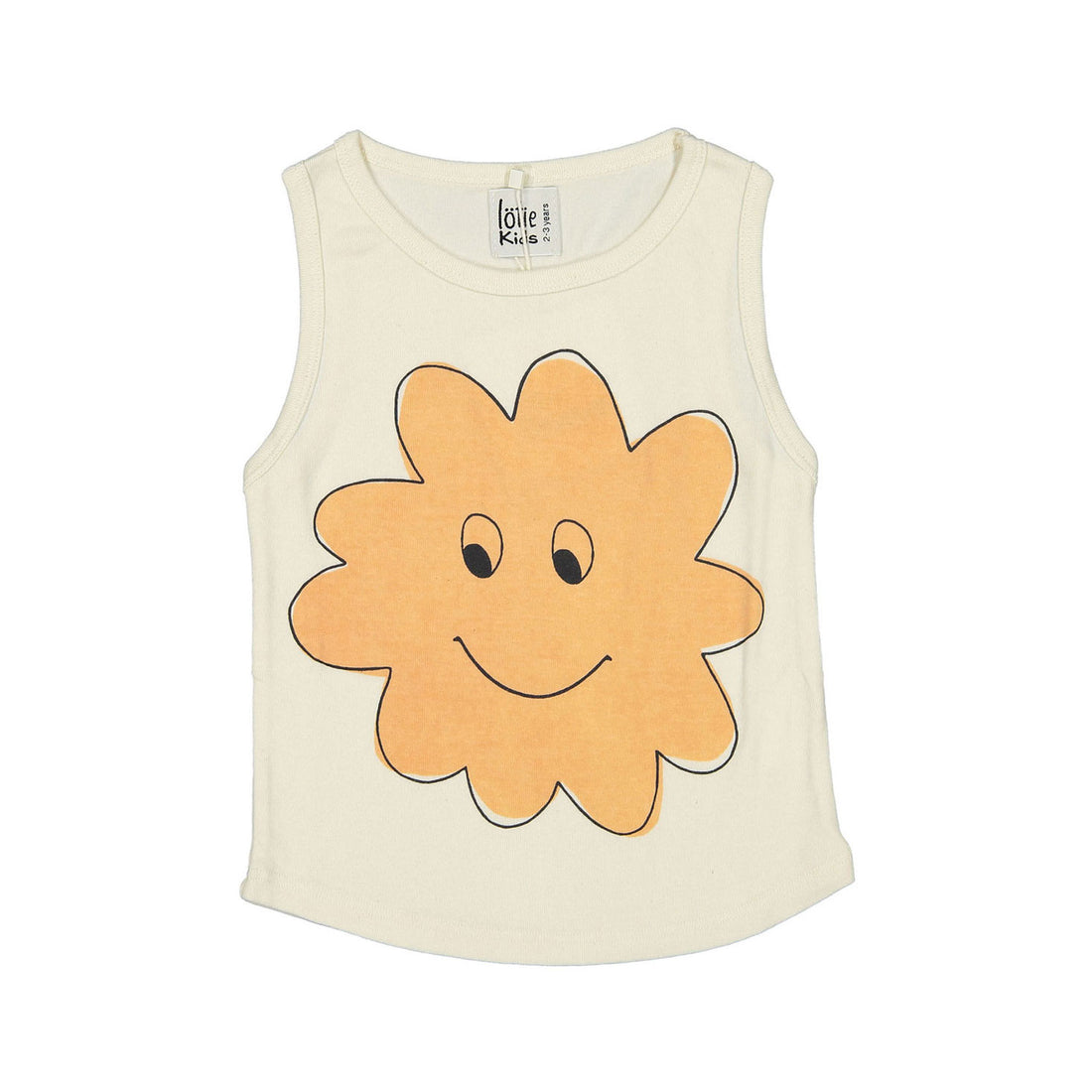 LotieKids Off White Big Smiley Cloud Tank Top