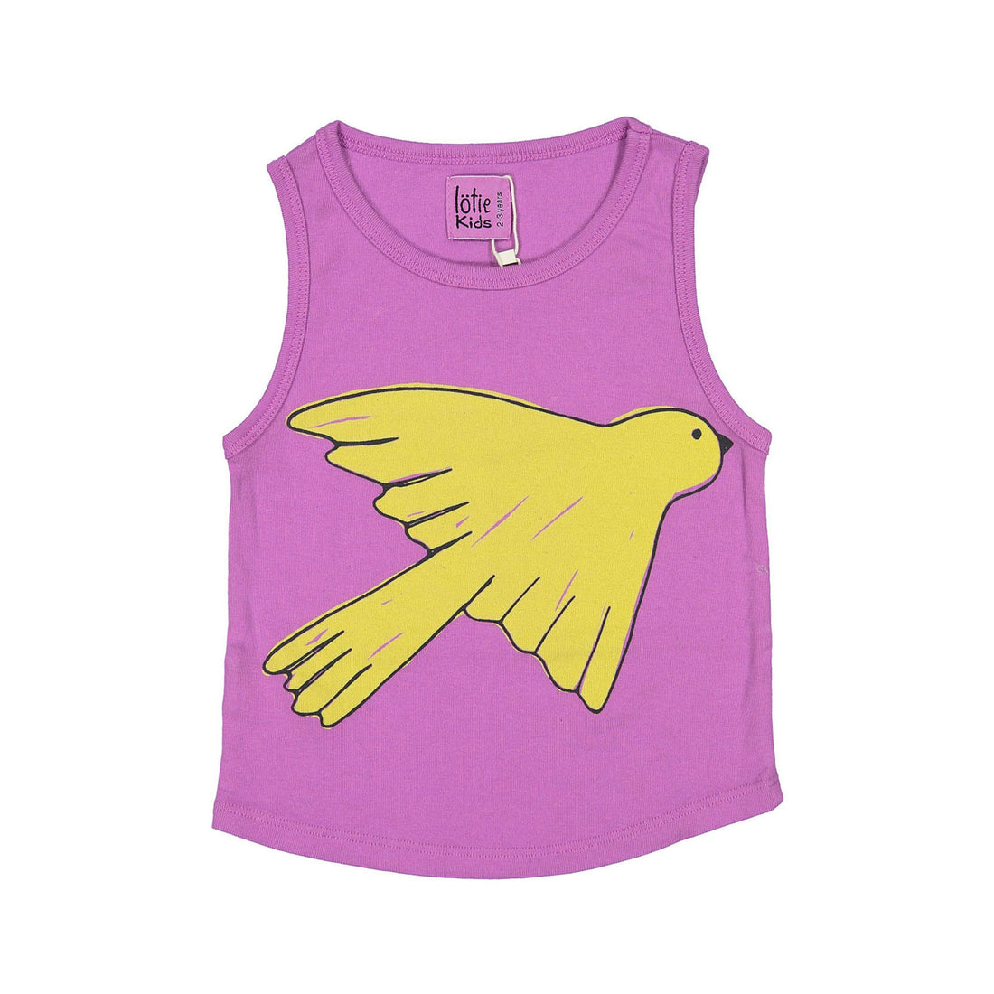 LotieKids Fucsia Big Bird Tank Top