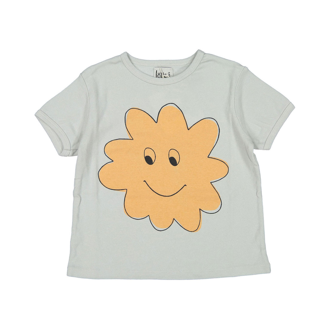 LotieKids Light Grey Big Smiley Cloud Retro Tshirt