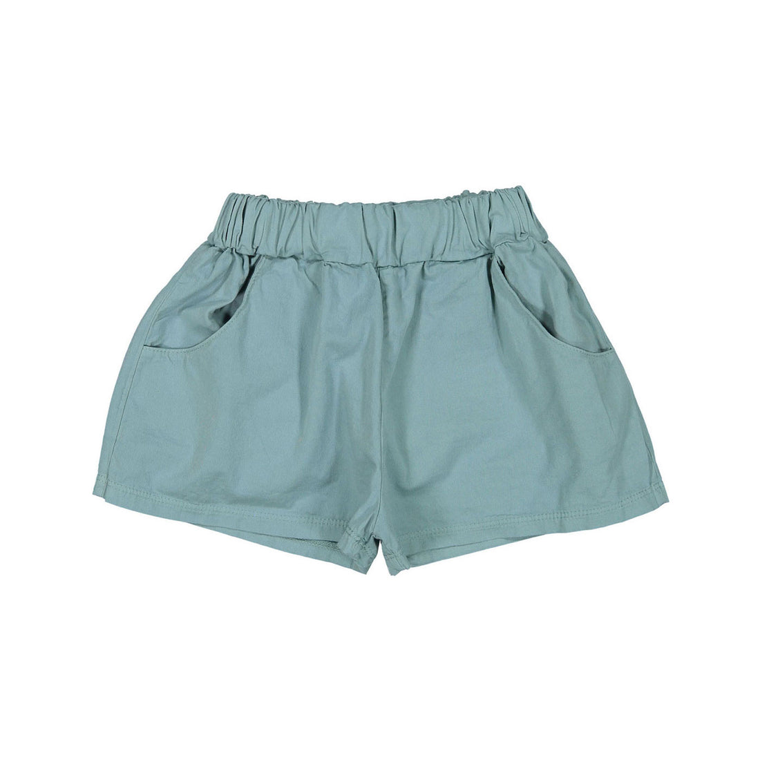 LotieKids Light Blue Solid Twill Wide Shorts
