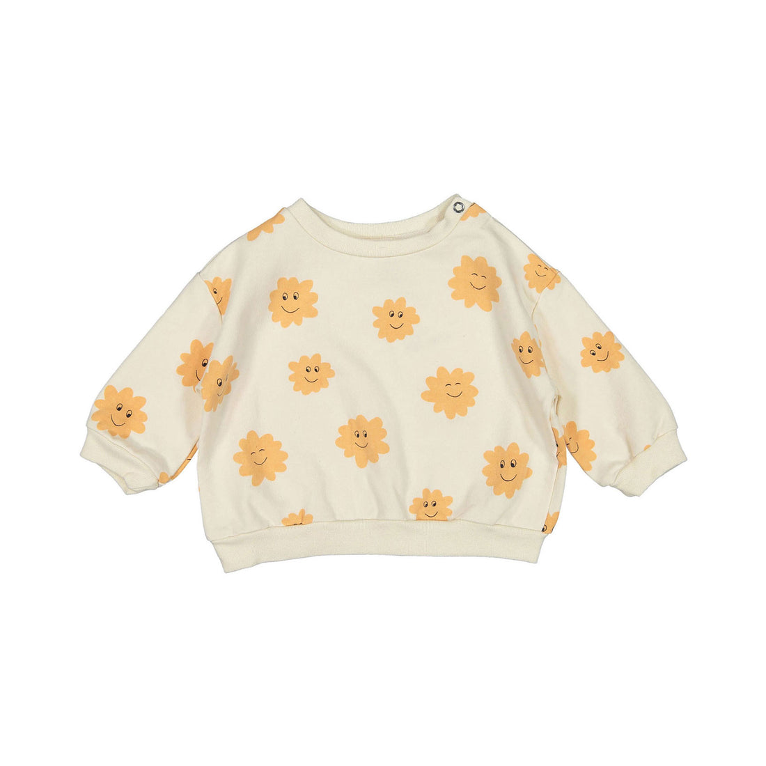 LotieKids Off White Smiley Clouds Baby Sweatshirt