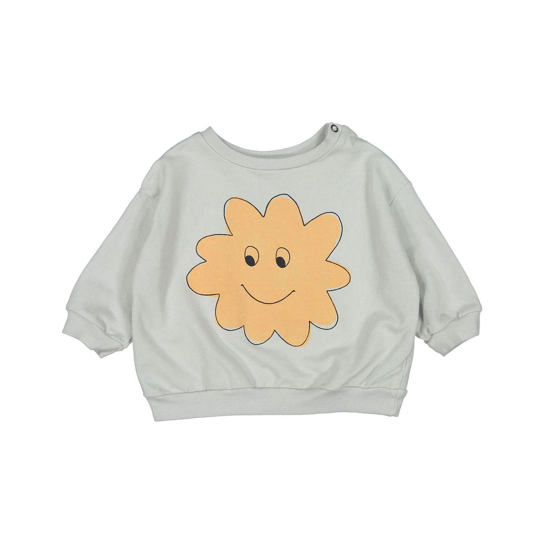LotieKids Light Grey Big Smiley Cloud Baby Sweatshirt