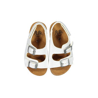 Pepe White Patent Buckle Sandal