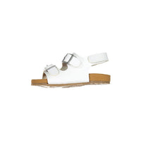 Pepe White Patent Buckle Sandal