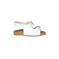 Pepe White Patent Buckle Sandal
