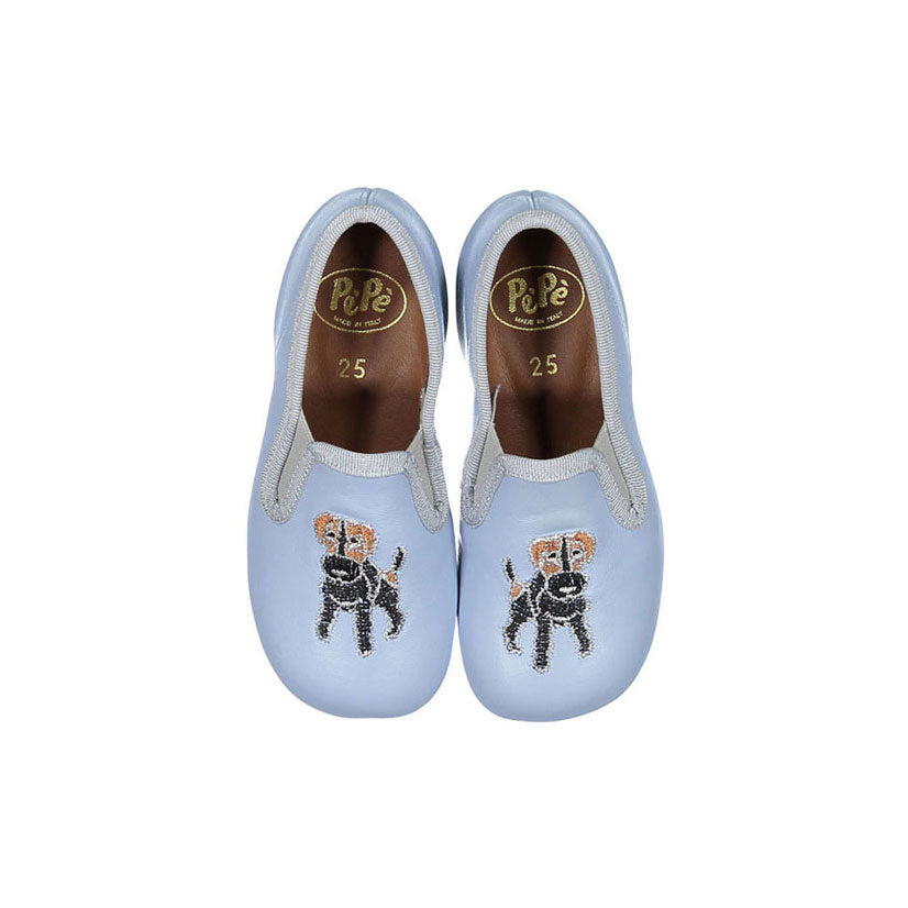 Pepe Clear Sky Embroidered Slip Ons