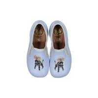 Pepe Clear Sky Embroidered Slip Ons