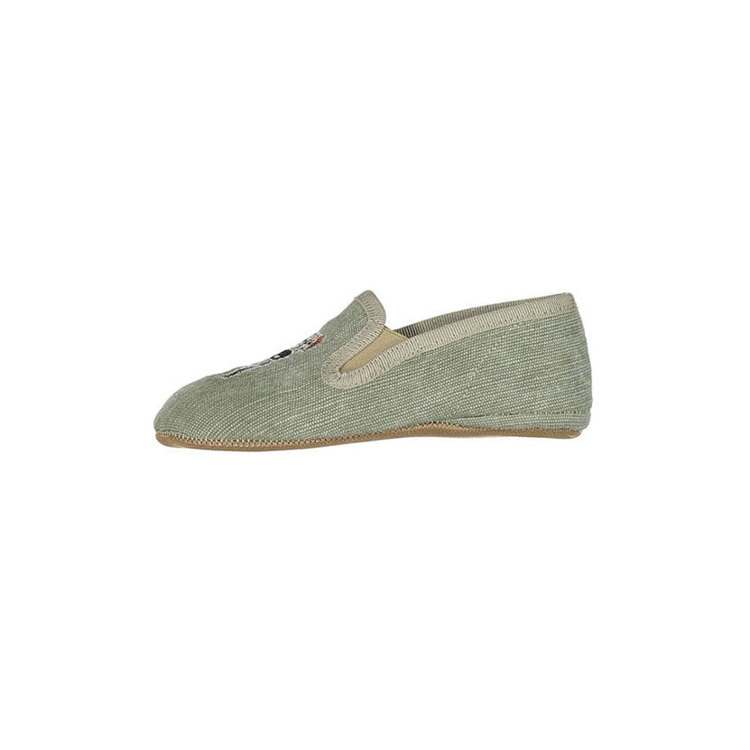 Pepe Military Green Canvas Slip Ons