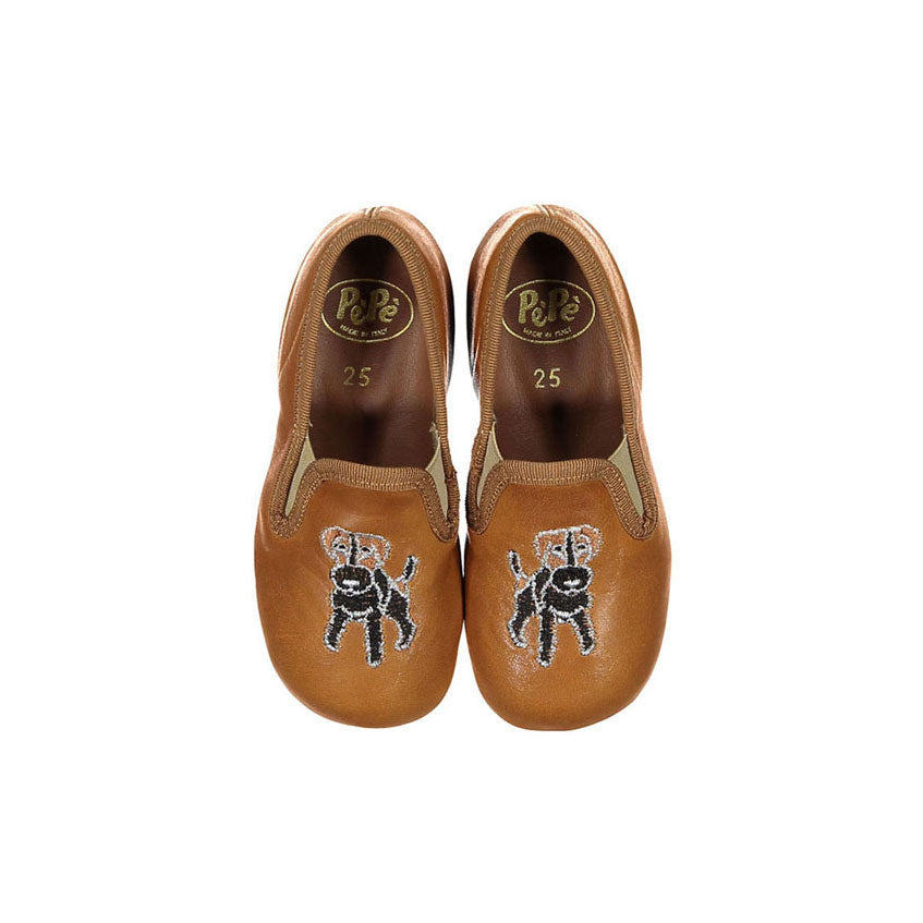 Pepe Tabacco Embroidered Slip On