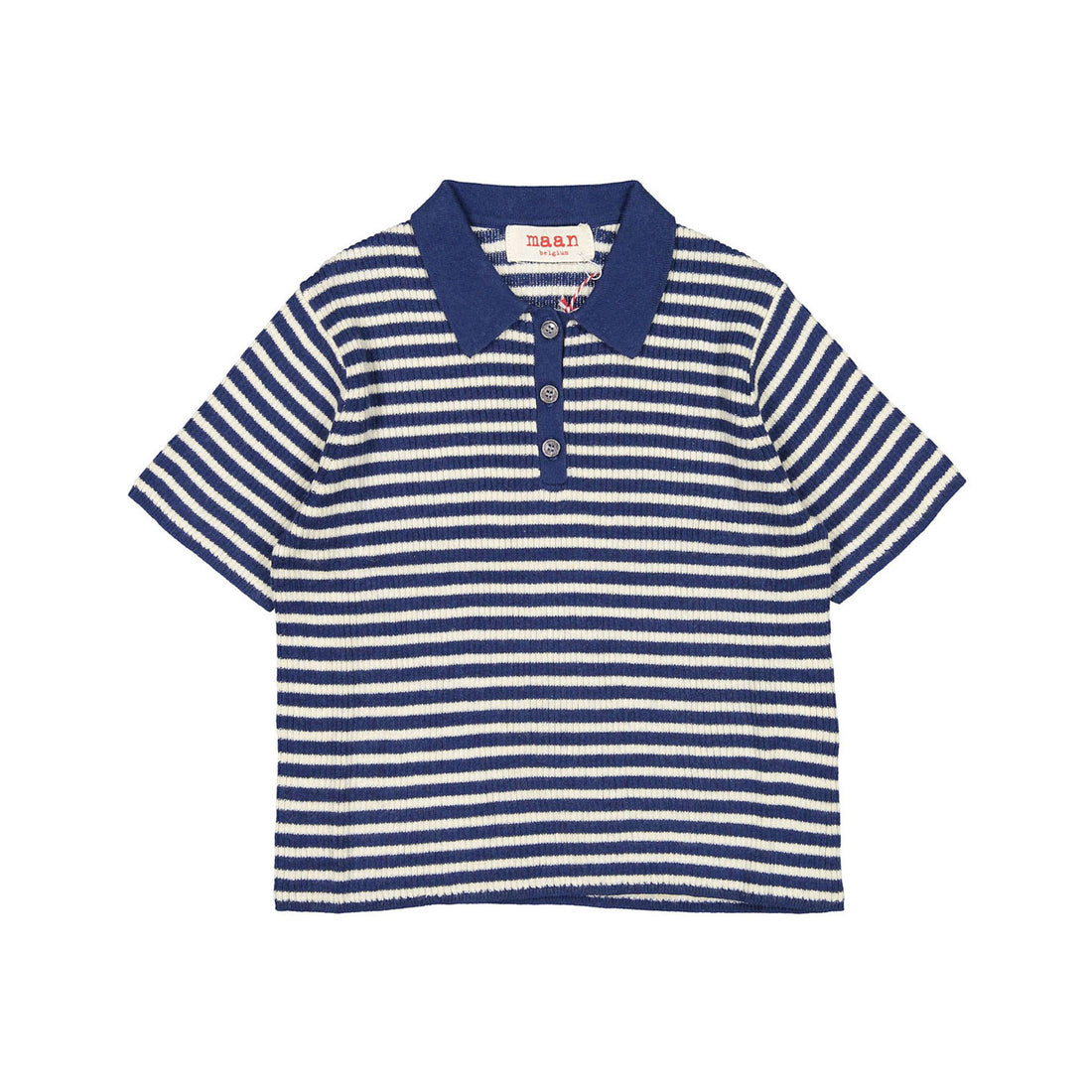 Maan Ecru Stripe Tristan Knit Polo