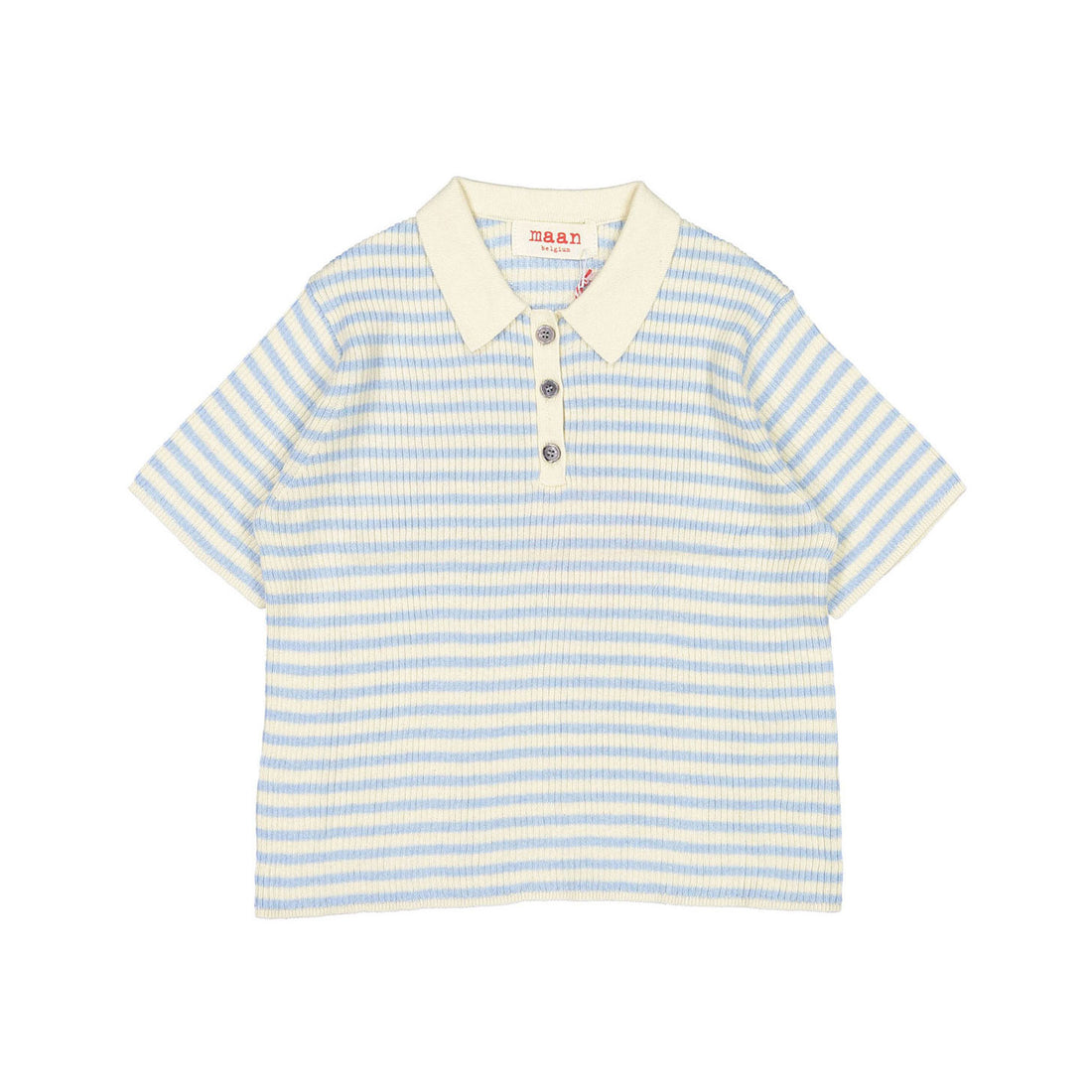 Maan Sky Stripe Knit Tristan Polo
