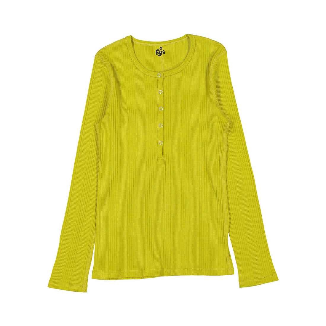 FYI  Mustard Ribbed Henley Tee