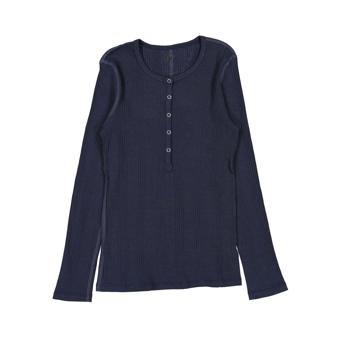 FYI  Navy Ribbed Henley Tee