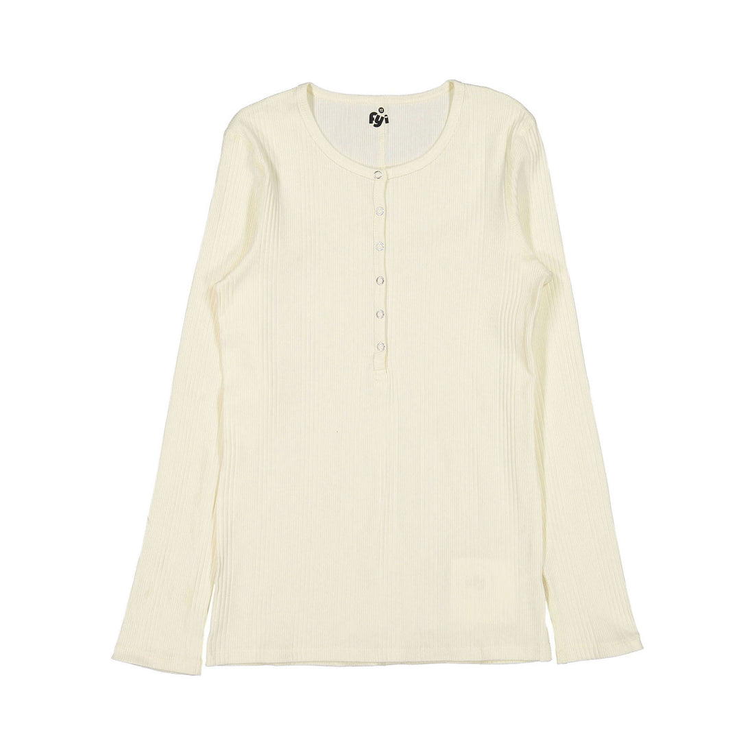 FYI  Cream Ribbed Henley Tee