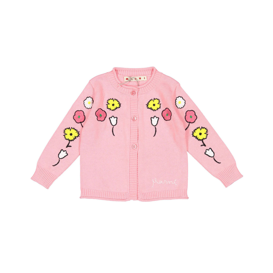Marni Pink Flower Baby Cardigan