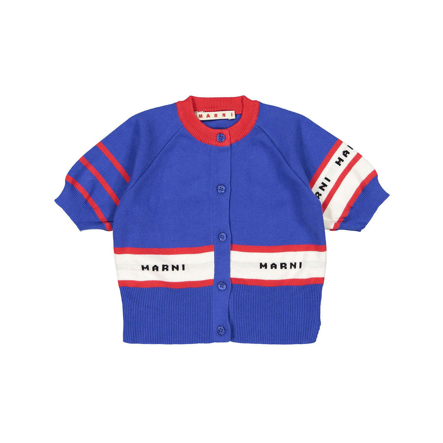 Marni Blue Logo Pocket Cardigan