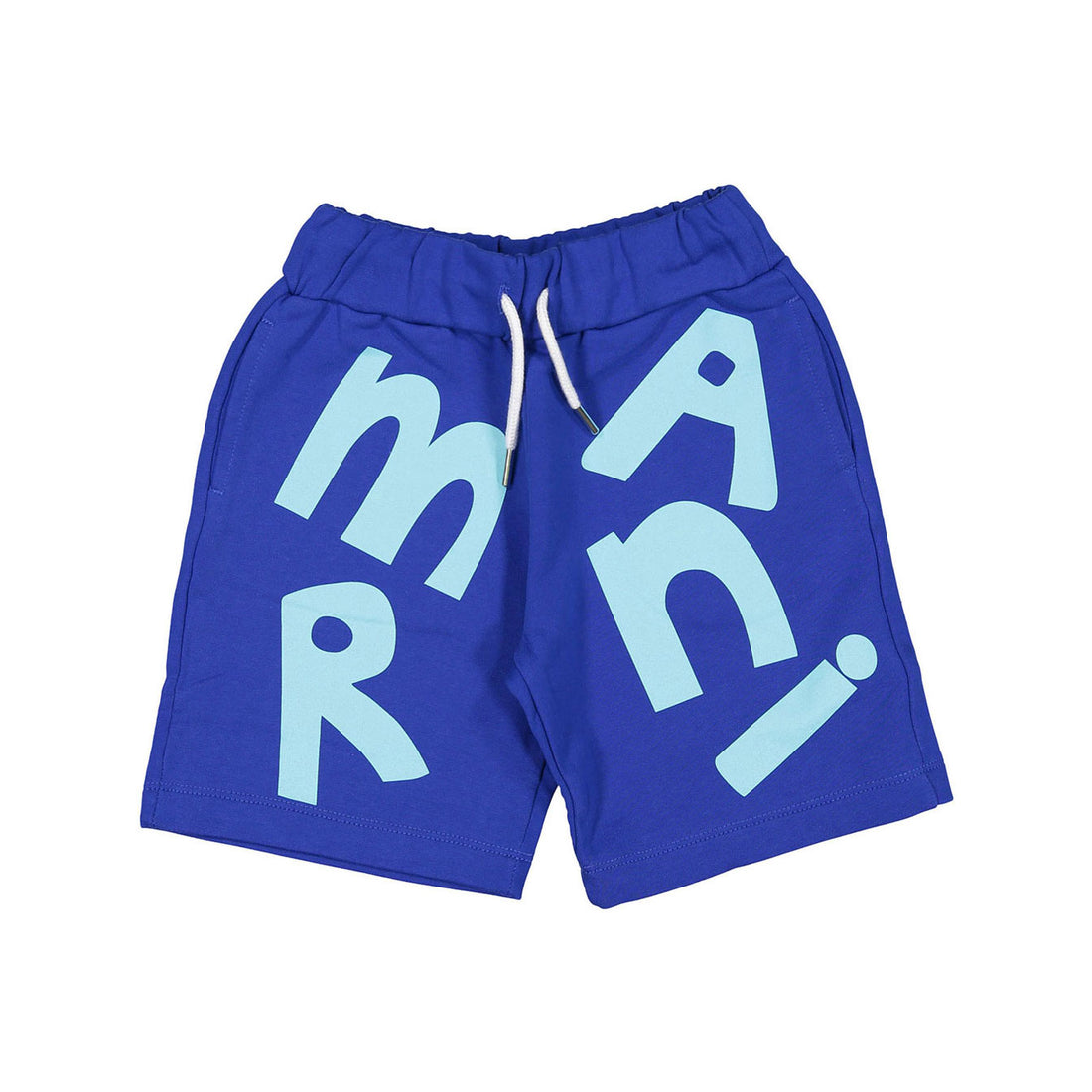 Marni Blue Maxi Logo Sweatshirt Cotton Short Track Pants