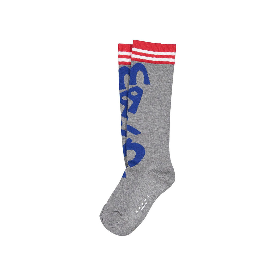 Marni Grey Maxi Logo Print Socks