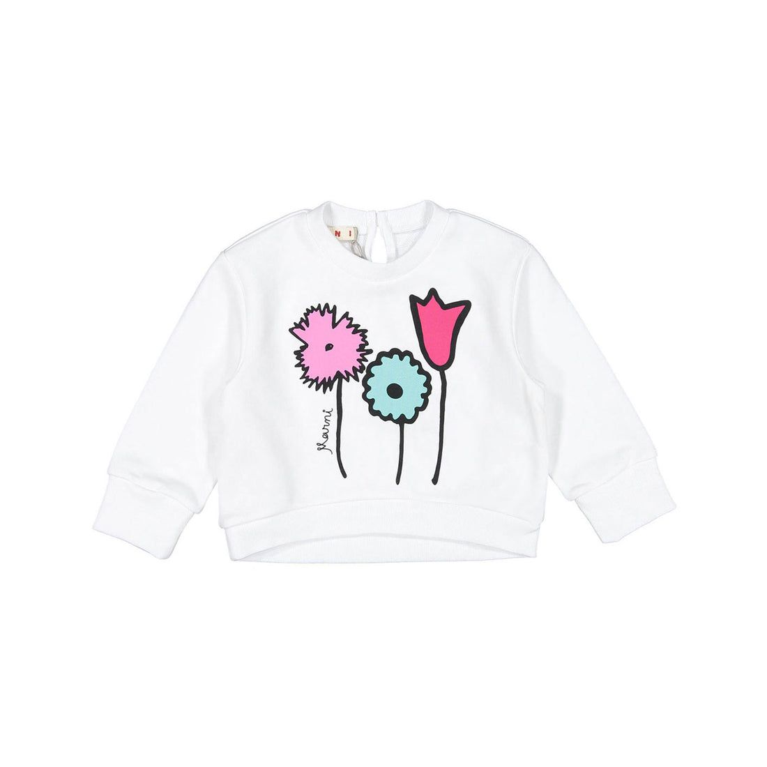 Marni Logo And Flower Cotton Sweatshirt