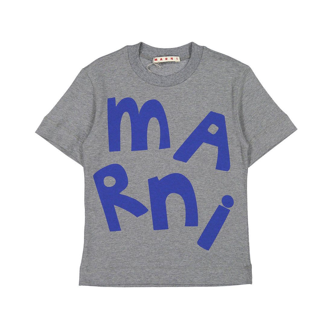 Marni Maxi Logo Dark Grey Cotton Jersey T-Shirt