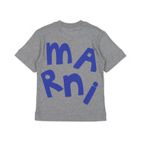 Marni Maxi Logo Dark Grey Cotton Jersey T-Shirt