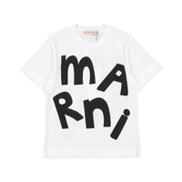 Marni Maxi Logo White Cotton Jersey T-Shirt