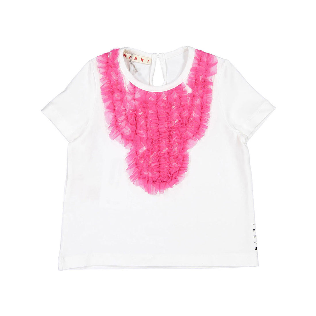 Marni Stretch Cotton Jersey And Tulle T-Shirt