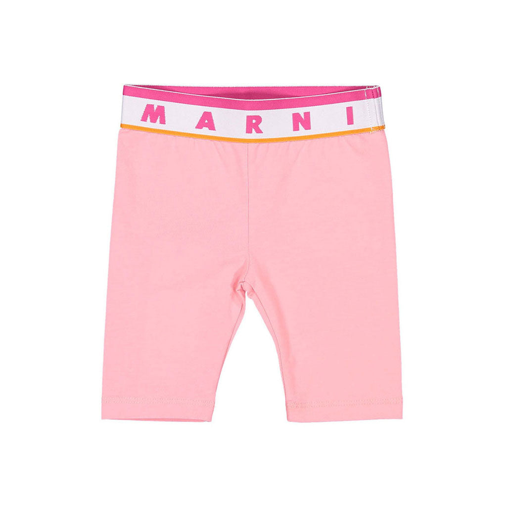 Marni Logo Pink Stretch Jersey Leggings